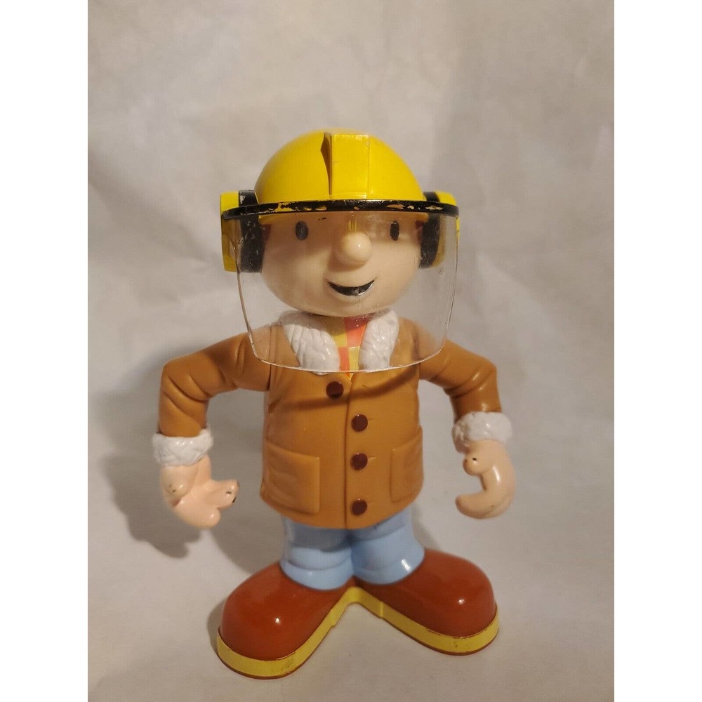 Vintage 2001 Bob The Builder Action Figure 6" Coat Face Shield